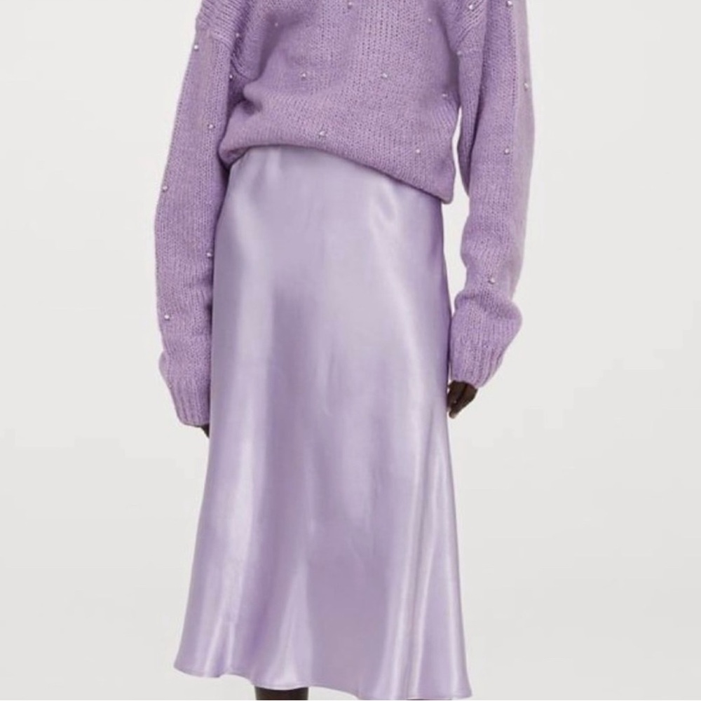 CLEARANCE NWOT Zenana ICED Lilac Purple Metallic Liquid Metal A Line Maxi Skirt - Picture 2 of 2